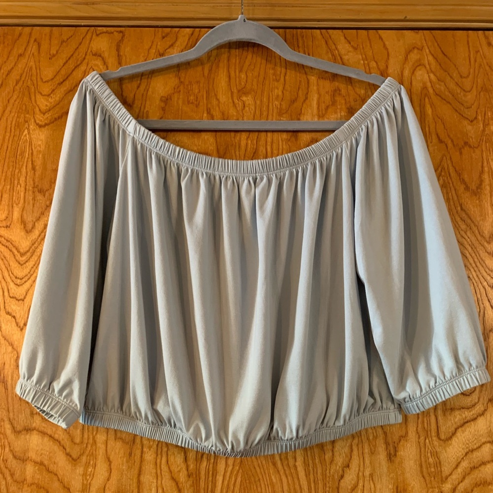 Banana Republic Powder Blue Off-Shoulder Blouse